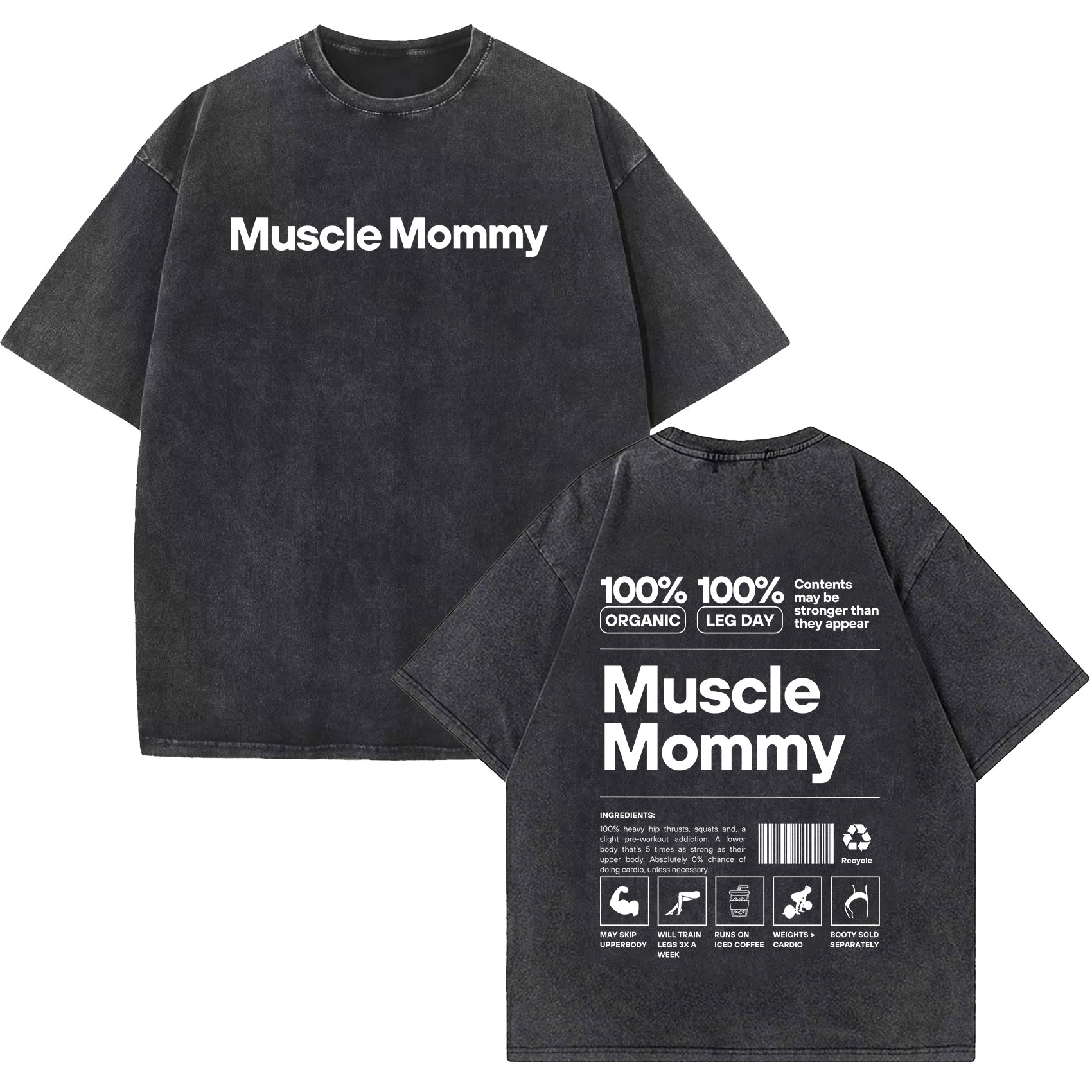 Nutrition Fitness Gym - Kaos Lengan Pendek Vintage Acid Washed