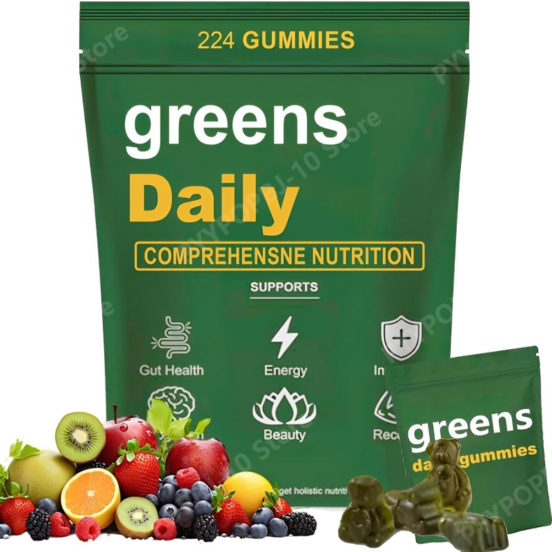 Multivitamin Gummy Adult - Greens Gummies Organik Chlorella dan Spirulina,