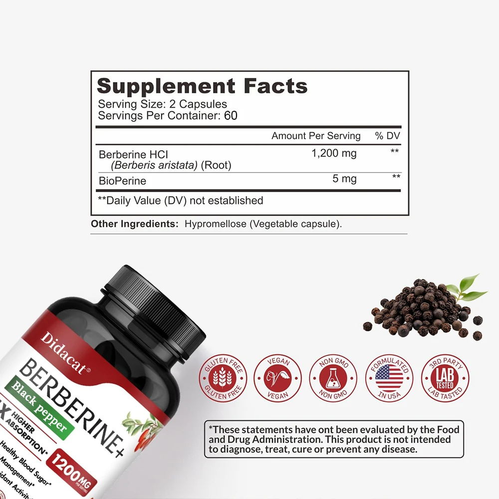 Berberine suplemen HCl-untuk m - Apple Cider Vinegar Pill ulasan dan harga