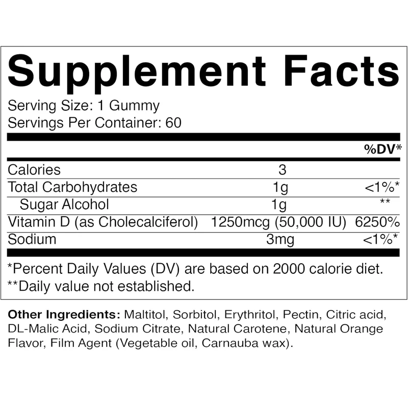 Suplemen Vitamin D3 50000 IU B - Multivitamin Gummy Adult ulasan dan harga